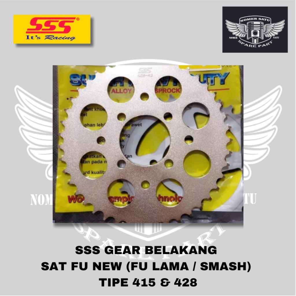 SSS REAR GEAR SATRIA FU ใหม่ FU OLD SMASH SHOGUN SATRIA 2-STOKE HIU TORNADO ขนาด 415 428 เดิม