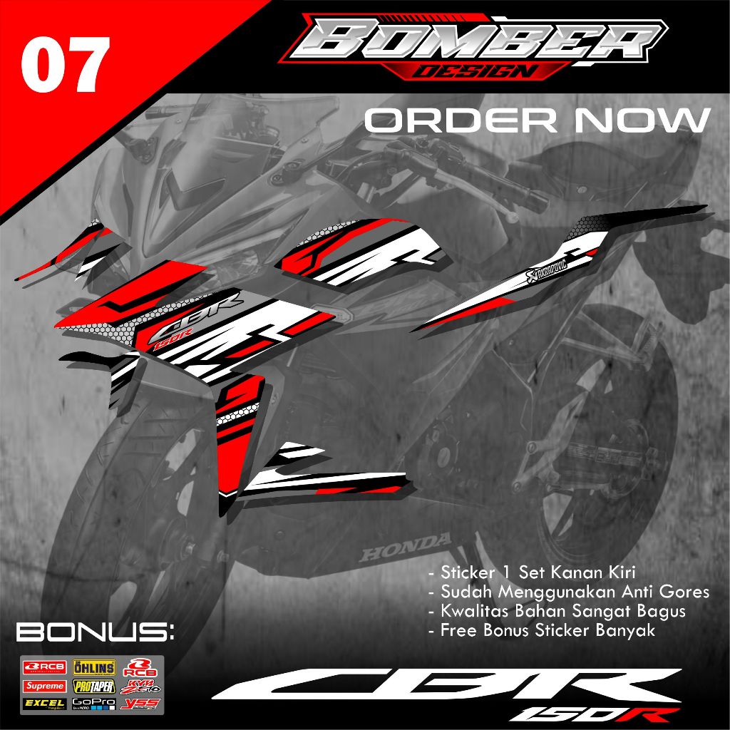 Striping CBR 150R Facelift 2016-2019 ล่าสุด Cbr 150r Facelift สติกเกอร์ BMB.07