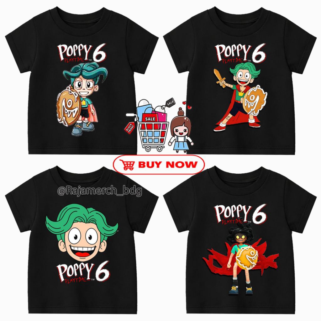 RORY REDCAPE POPPY PLAYTIME 6 เสื้อยืด CHILDRENS POPPY PLAYTIME 6 RORY REDCAPE TOP เสื้อยืด
