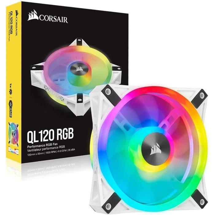 Corsair iCUE QL120 RGB - สีขาว แพ็คเดี่ยว 12CM