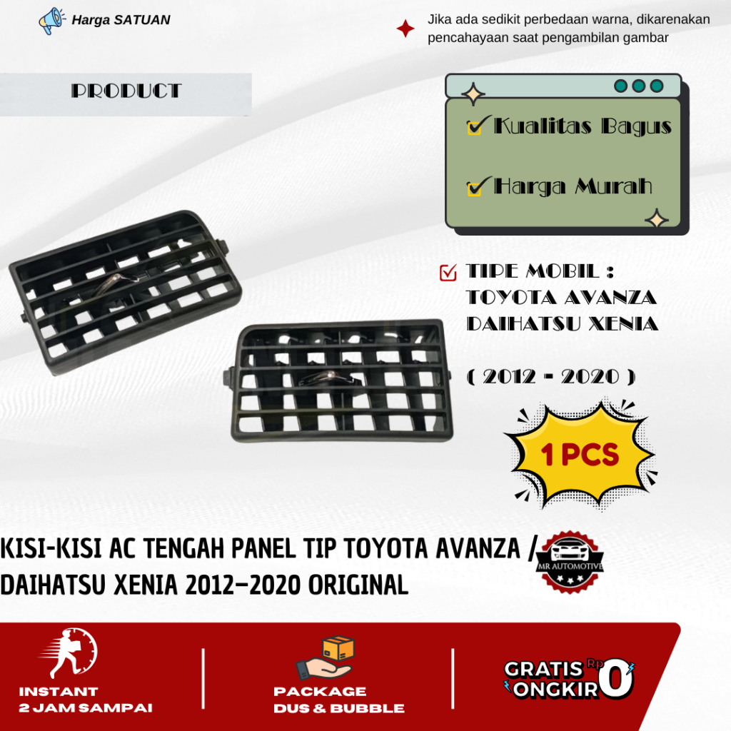 Original Avanza All New Xenia 2012-2020 Center AC Grille Panel Tip