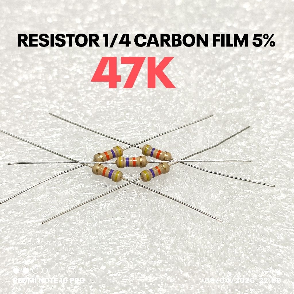(10 ชิ้น) 1/4W 1/4WATT 47K 47K KILO CF 5% ROHS RESISTORS