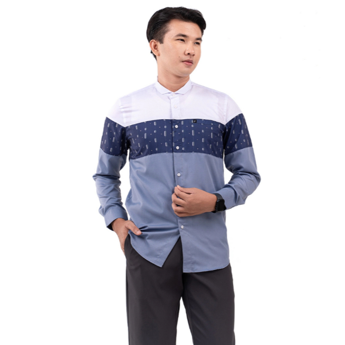 MODERN KOKO ผู้ใหญ่ FADKHERA อย่างเป็นทางการ ARHAM LONG SLEEVE STEEL BLUE BLUE BLUE