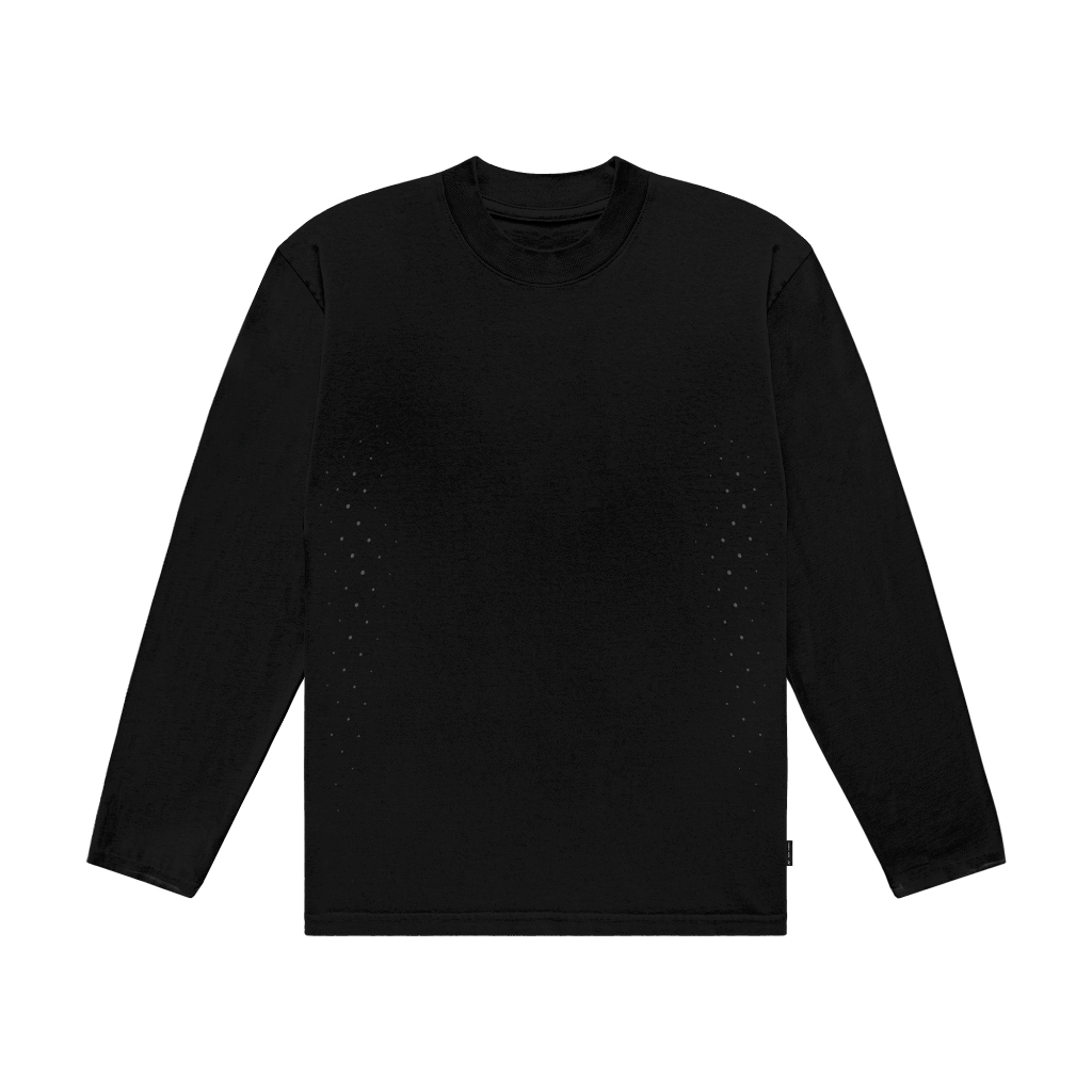 HLWN Running เสื้อยืดแขนยาว Unisex สีดํา - พื้นฐาน