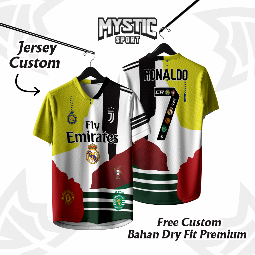 Ronaldo Is GOAT Jersey // เสื้อฟุตบอล // Retro Jersey // Unisex Custom Jersey