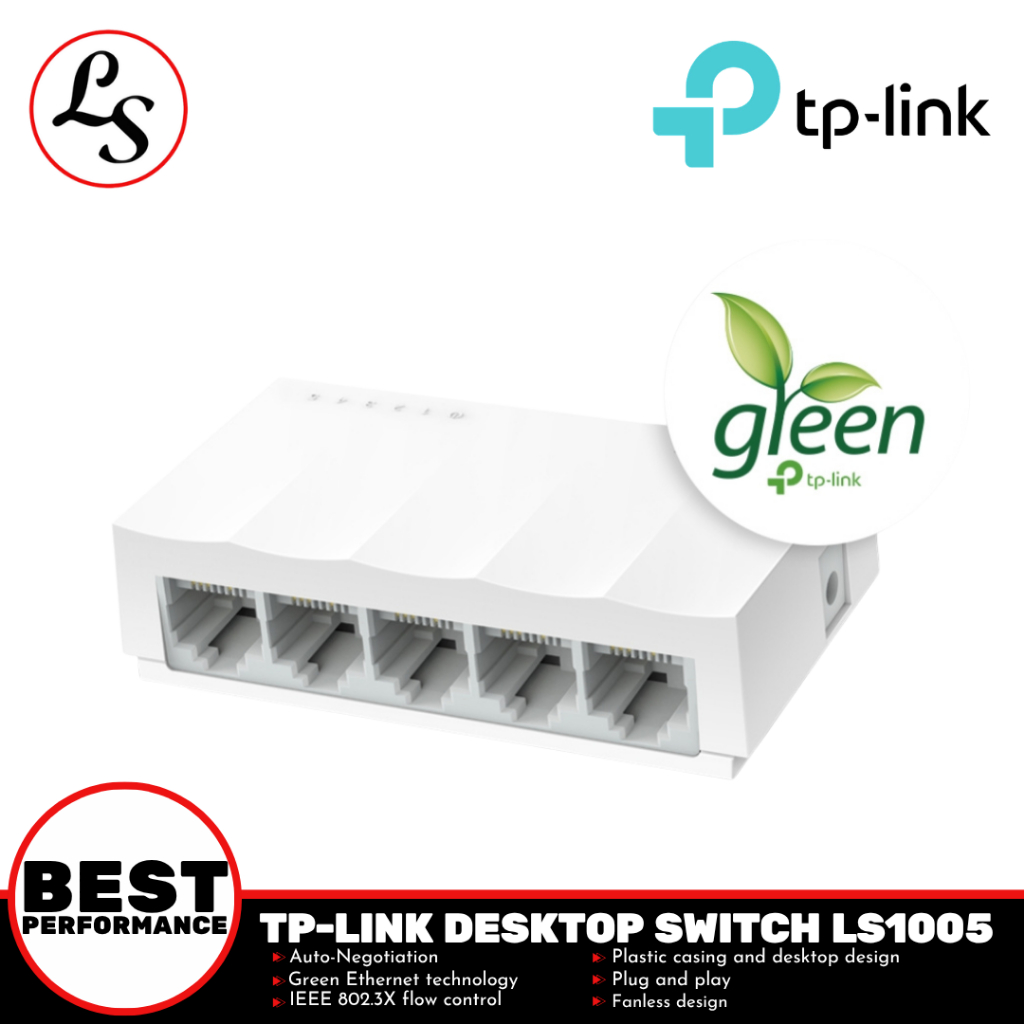 TP-LINK DESKTOP SWITCH TL LS-1005 5 พอร์ต 10/100Mbps Desktop Switch TPLINK LS1005