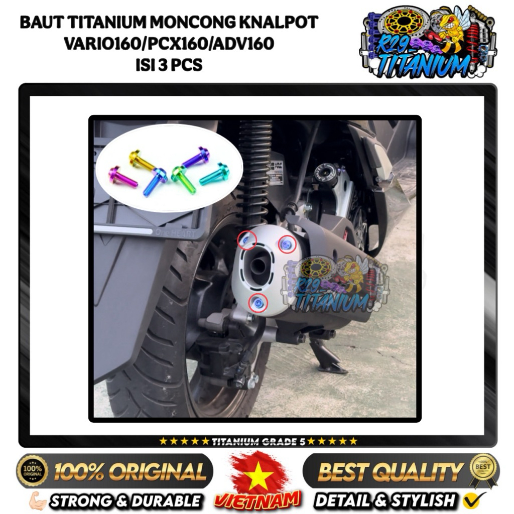 BOLT TITANIUM สําหรับ VARIO160 / PCX160 / ADV160 EXHAUST