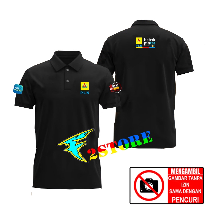 เสื้อยืดคอปกโปโล PLN เสื้อยืดคอปก - SMART ELECTRICITY - PLN MOBILE NO SUAP DTF การพิมพ์หน้าจอดิจิตอล