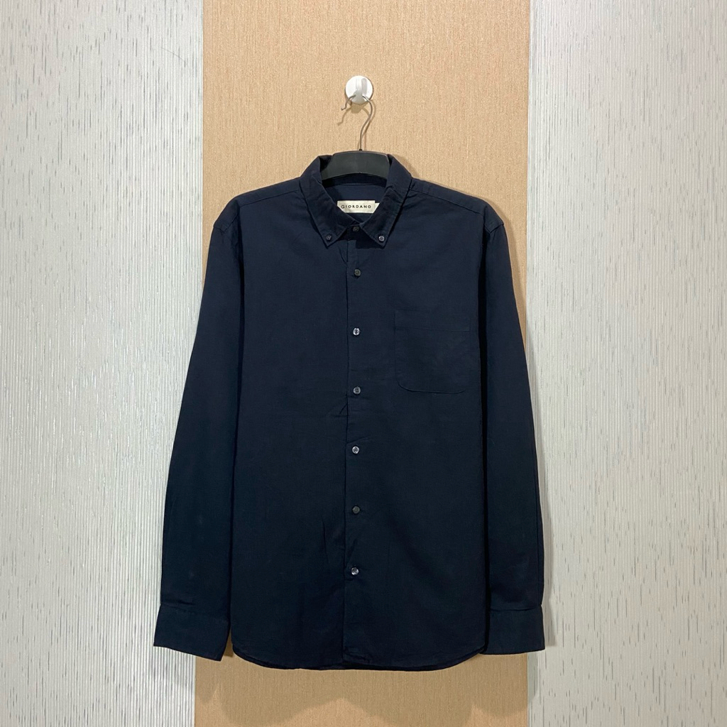 KEMEJA GIORDANO เสื้อเชิ้ตผ้าลินิน / เสื้อเชิ้ตผู้ชาย / ไซส์ L