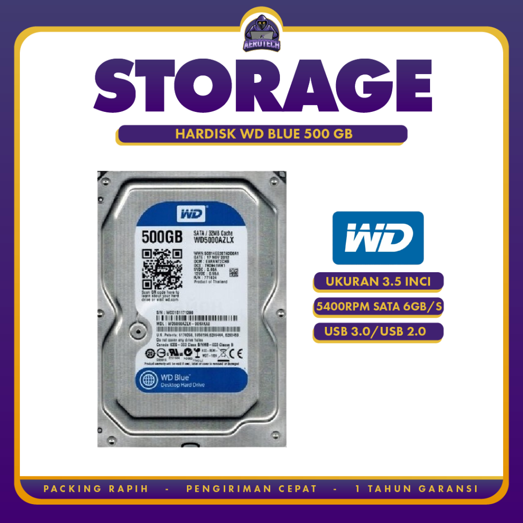 HARDDISK WD 500GB 3.5" ชิ้นภายใน