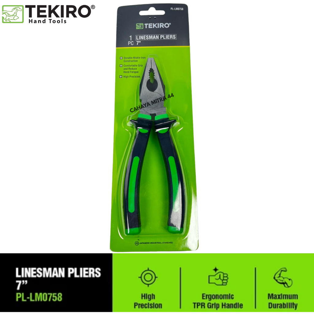 TEKIRO 7 INCH COMBINATION PLIERS (N - R) / COMBINATION PLIERS / เครื่องมือ - เครื่องมือ