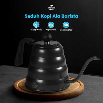Gooseneck Pour Over กาต้มน้ําหยด 1.2 ลิตรสีดําหนึ่งสองถ้วย