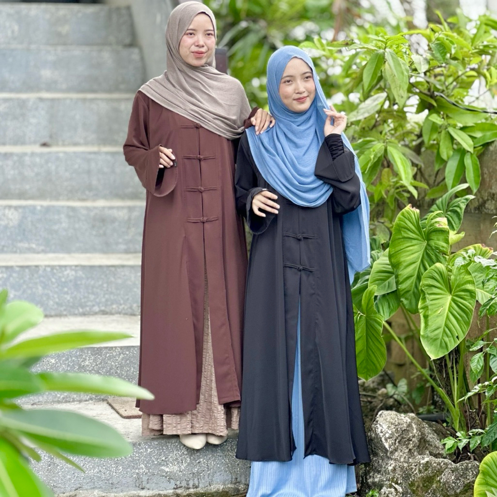 HijabByDara - Yiran Long Tunic Cheongsam Premium Asheera วัสดุ Anti UV Long Tunic สําหรับสง่างามและสะดวกสบายรูปลักษณ์