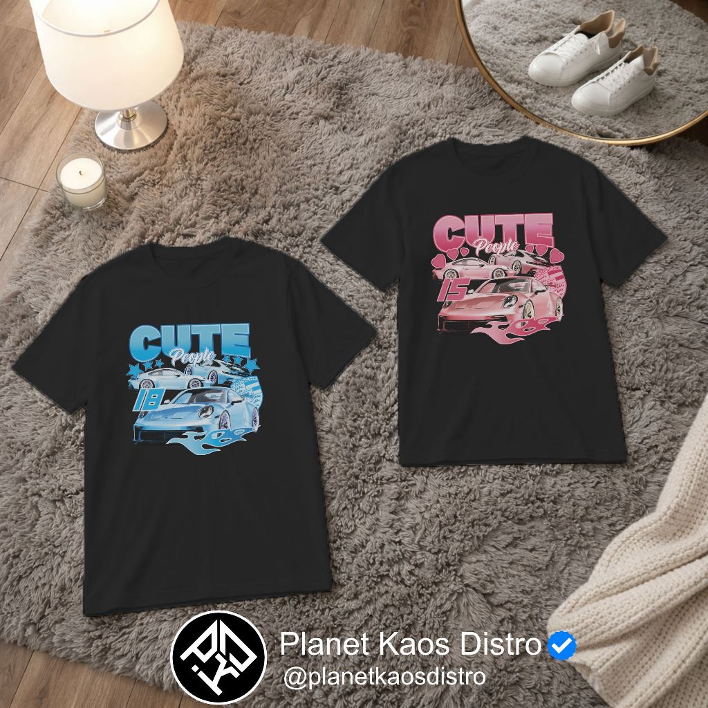 เสื้อยืดคู่รักคนน่ารัก | เสื้อยืดคู่รัก | เสื้อผ้าคู่รักสําหรับผู้ชายและผู้หญิงผ้าฝ้าย Comed 24s