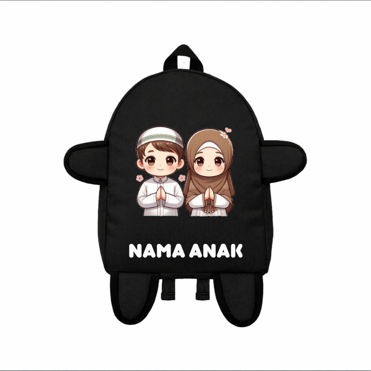 Mini Childrens Backpack - Mini Backpack with Muslim Mens and Womens Motives - Mini Childrens Backpac