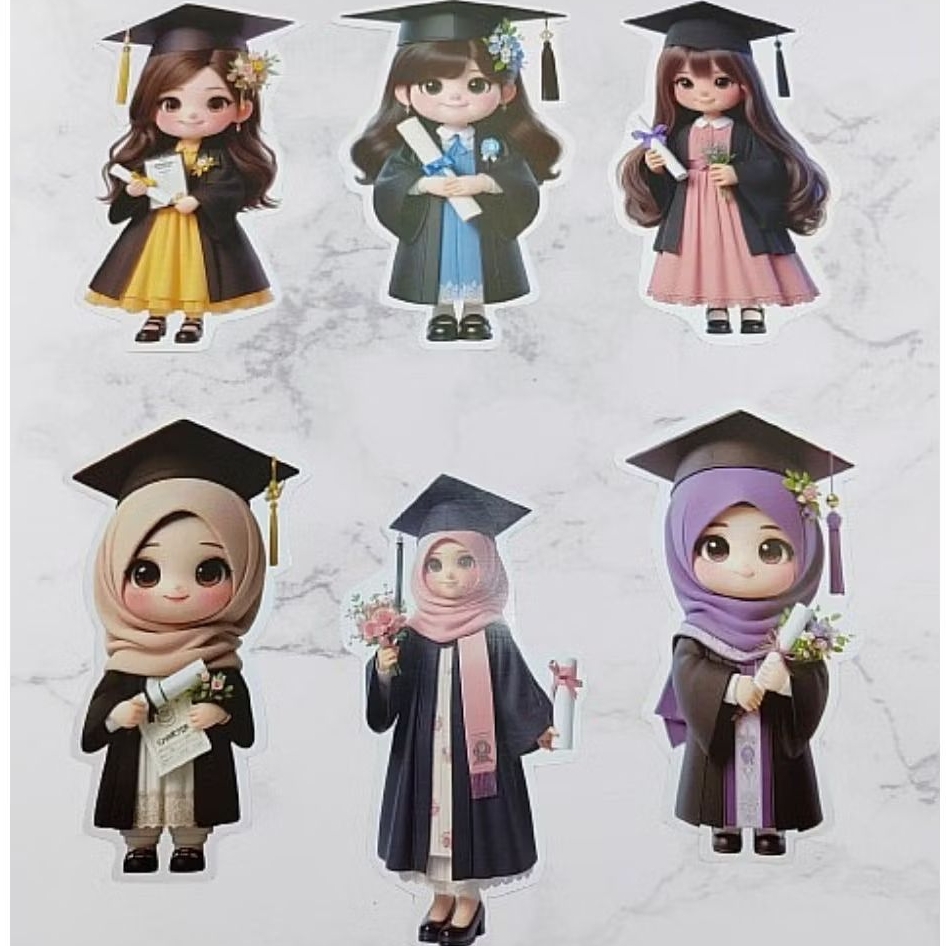 Hijab Girl Topper 1 ชิ้น Graduation Topper ช่อดอกไม้รับปริญญา Topper