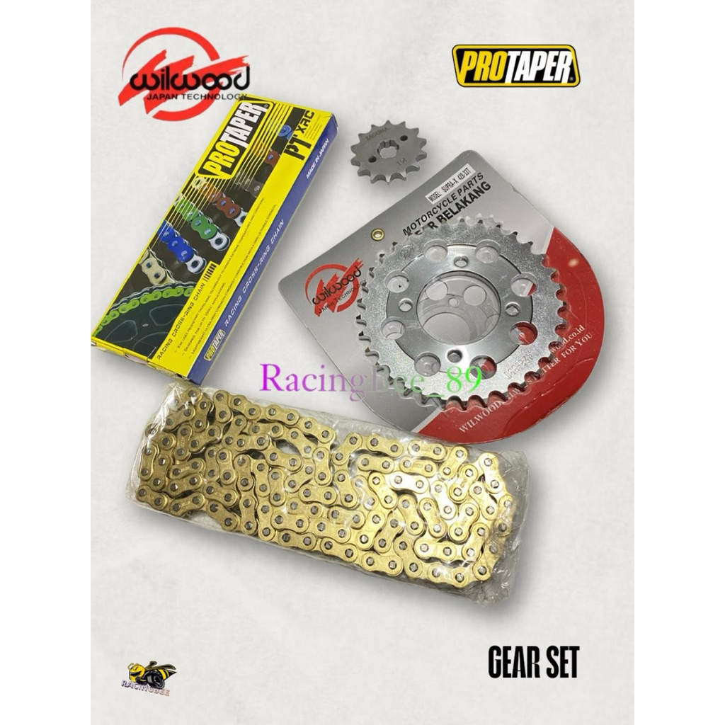 ชุดเกียร์ 428 HONDA WIN SUPRA X LAMA GRAND PRIMA ASTREA LEGEND PRIMA WILWOOD SET GOLD CHAIN PROTAPER