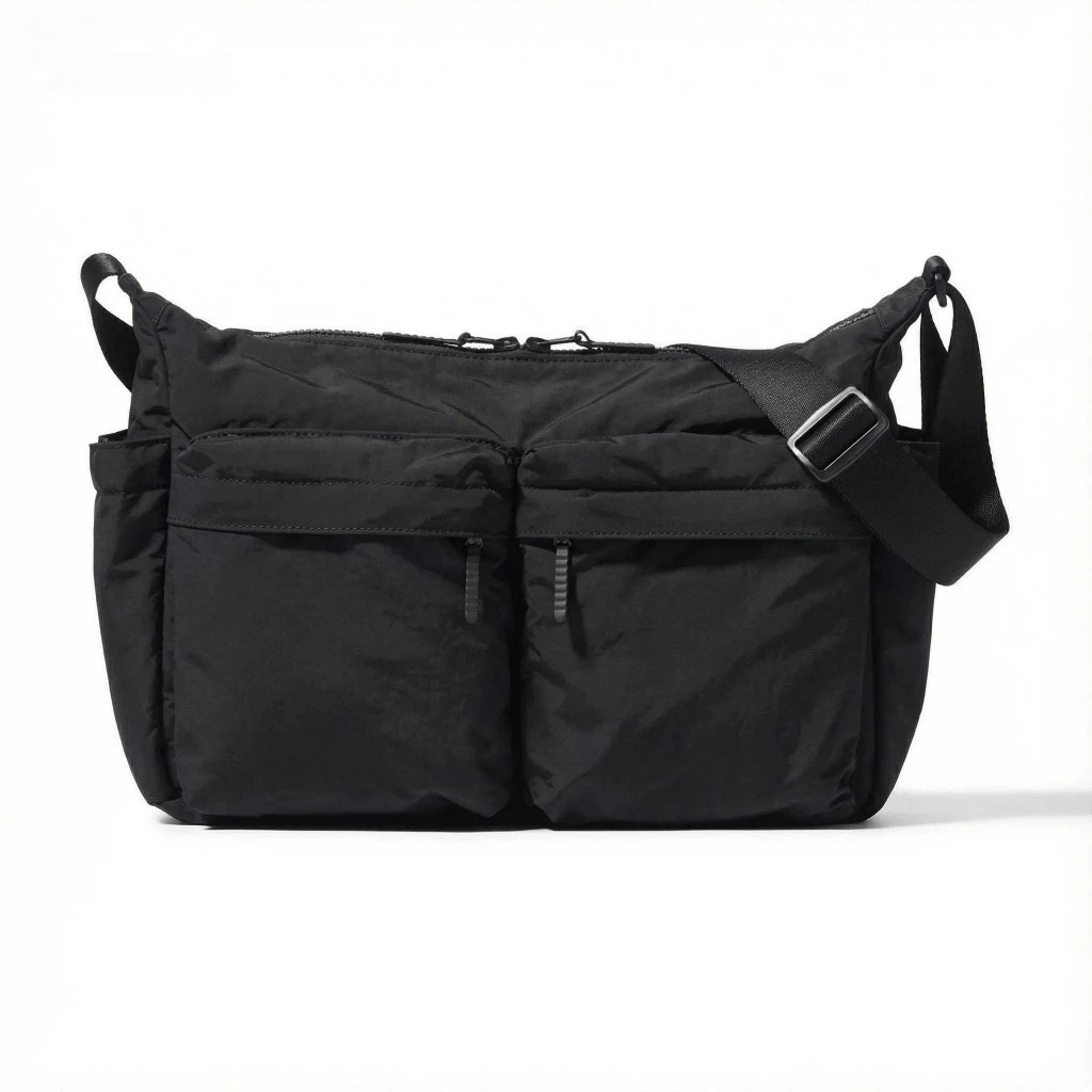 JZR Unisex Multi-Pocket Sling Bag วัสดุน้ําหนักเบาสายรัดปรับได้ทนทานสําหรับทุกวัน