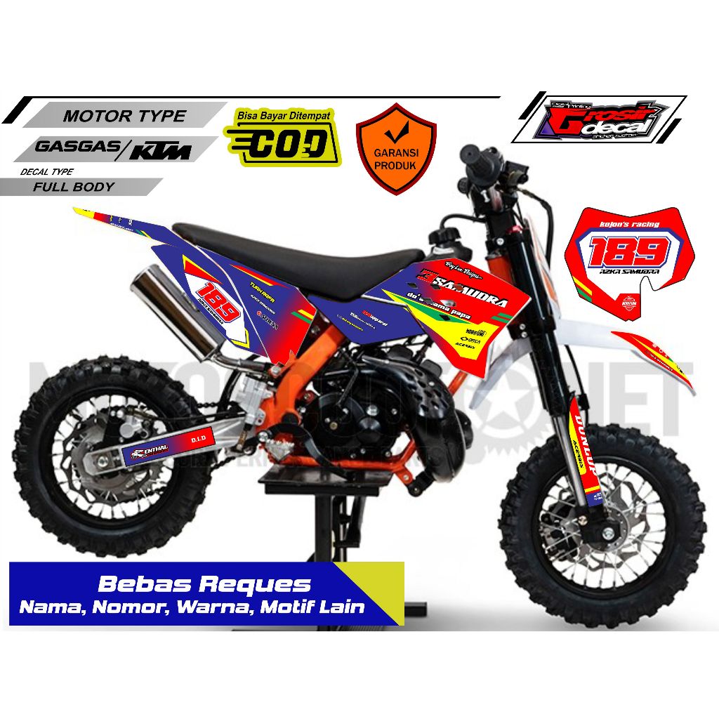 Striping สติกเกอร์ Mini Trail Gazgas 50cc KTM 50cc SSR 50cc PC50 50cc MINI MOTO 50cc Full Body ฟรีขอ