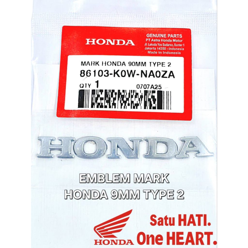 Honda 9MM Type 2 Mark Emblem 86103K0WNA0ZA