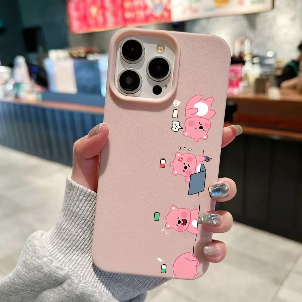 Simple Texture Case Kawaii Face Emoji สําหรับ 11 12 13 14 15 16 17 Air Pro Max ฝาครอบเคสโทรศัพท์ LX1