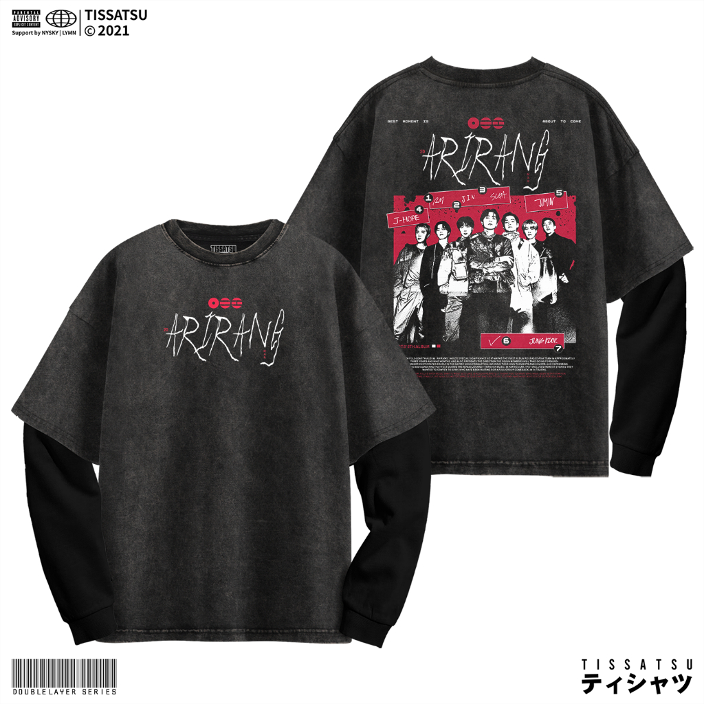 TISSATSU Longsleeves BANGTAN ARIRANG TOUR Double Layer Oversize / Long Sleeve Wash Shirt BT-13