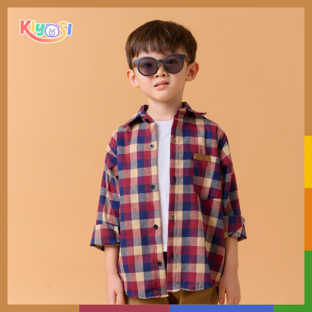 KEMEJA KIYOSI เสื้อเชิ้ตผ้าสักหลาดเด็กระดับพรีเมียมเสื้อแขนยาวสําหรับ CHILDREN 1-6 ปี AF