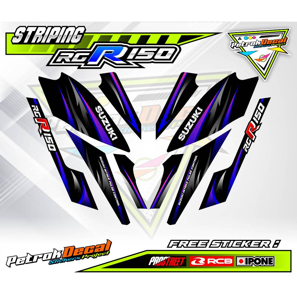 SUZUKI RG R150 VARIATION STRIPING / RG R150 MOTORCYCLE VARIATION STICKER LIST