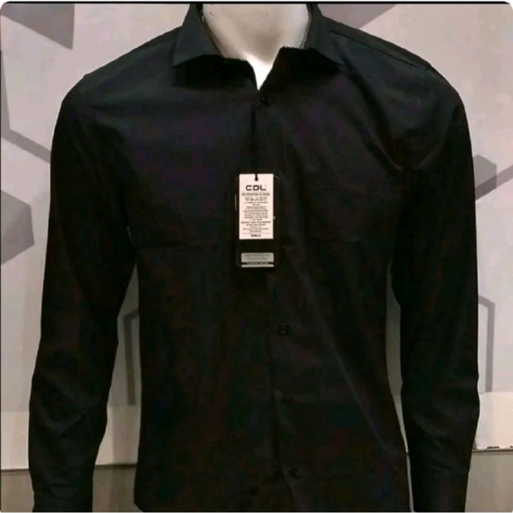 KEMEJA CARDINAL CDL FORMAL เสื้อเชิ้ตผู้ชาย PLAIN BLACK LONG SLEEVE SLIMFIT (CDL_by_CARINAL)