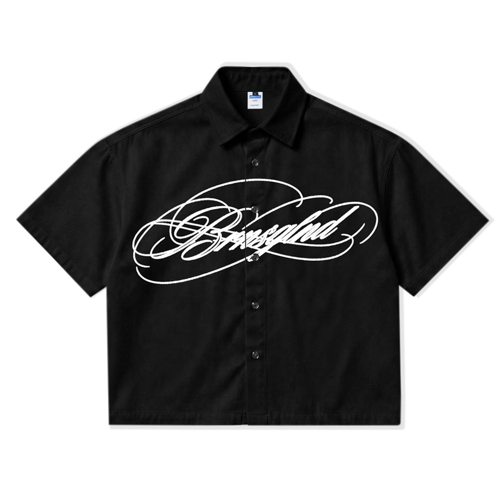 เสื้อเชิ้ตสั้น KEMEJA | คัมภีร์ | สีดํา สีดํา สีดํา | ทรงกล่อง | Brainsgland