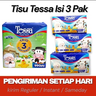 [BARU] TESSA Facial Tissue ( isi 3 pak) | lembut halus dan tebal, Lebih Murah