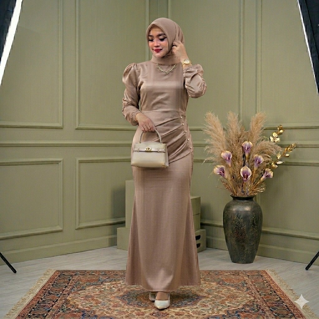 Jnangan Dress Satin Silk Premium เสื้อผ้าแฟชั่นผู้หญิงสําหรับเชิญรับปริญญา, คู่รัก, Muslimahs, Gamis