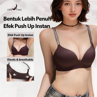 EDRAME Push Up Nyaman Bra Wanita Angkat Dada Seketika Busa Tebal Bawah Samping Lebar Bahan Adem Super Nyaman 99128