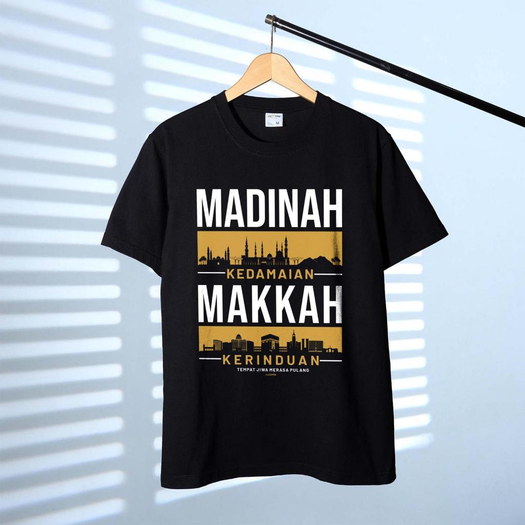 เสื้อยืด Combed 30S Distro MADINAH MAKKAH Mecca Saudi Arabia เย็บปักถักร้อย สกรีนสั่งทํา Oversize ผู้ชายผู้หญิง เด็ก ผู้ใหญ่