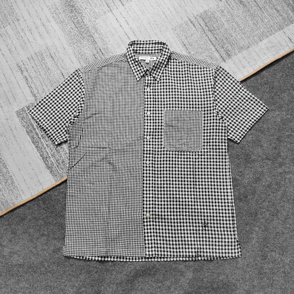 KEMEJA Uniqlo x JW Anderson Seersucker Checkered Shirt