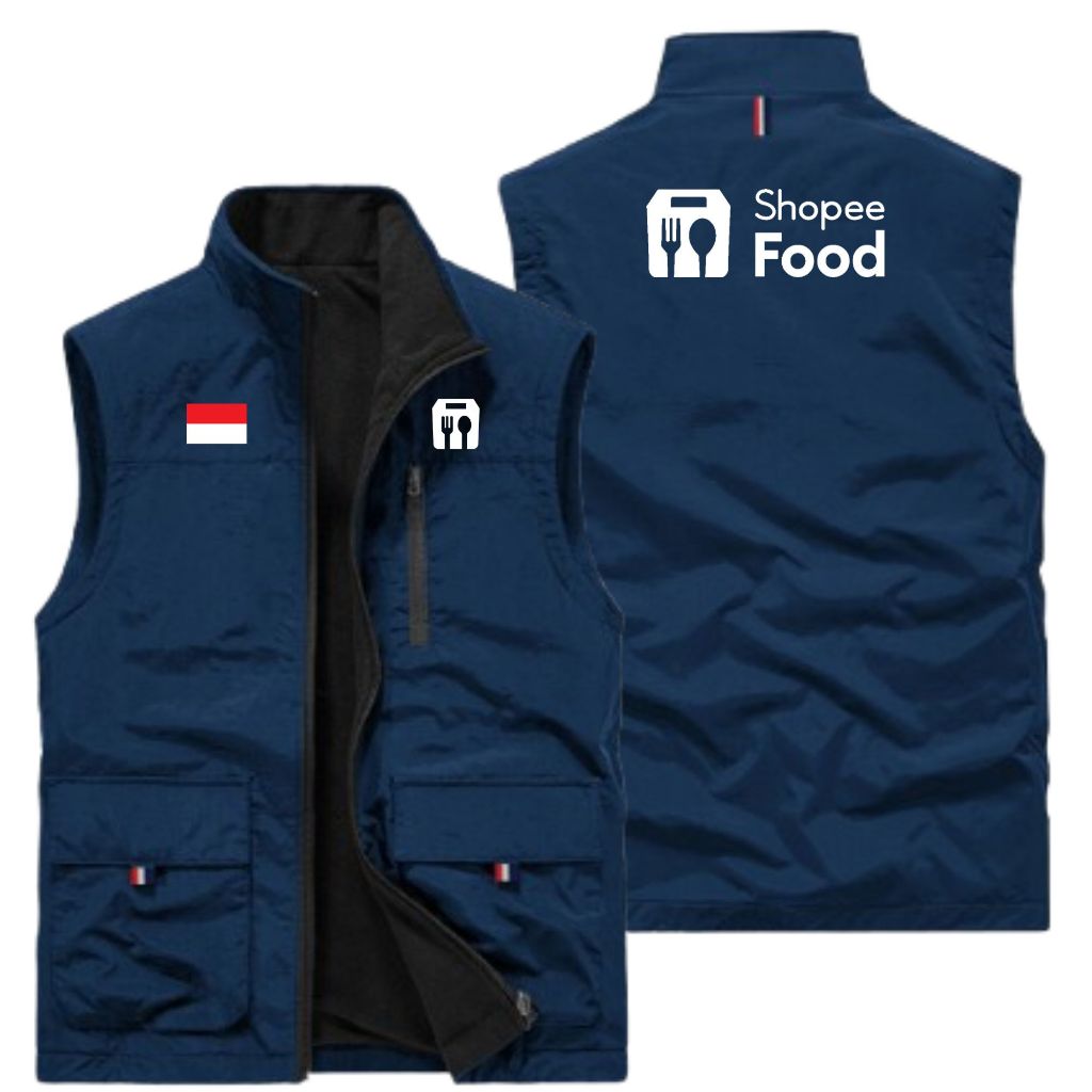 Outdoor Zipper Shop33 F00D Vest / เสื้อกั๊กกลางแจ้งอาหาร Shopee ดั้งเดิม