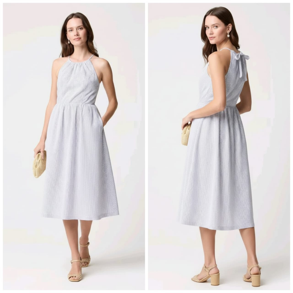 J.Crew Strappy Seersucker Dress