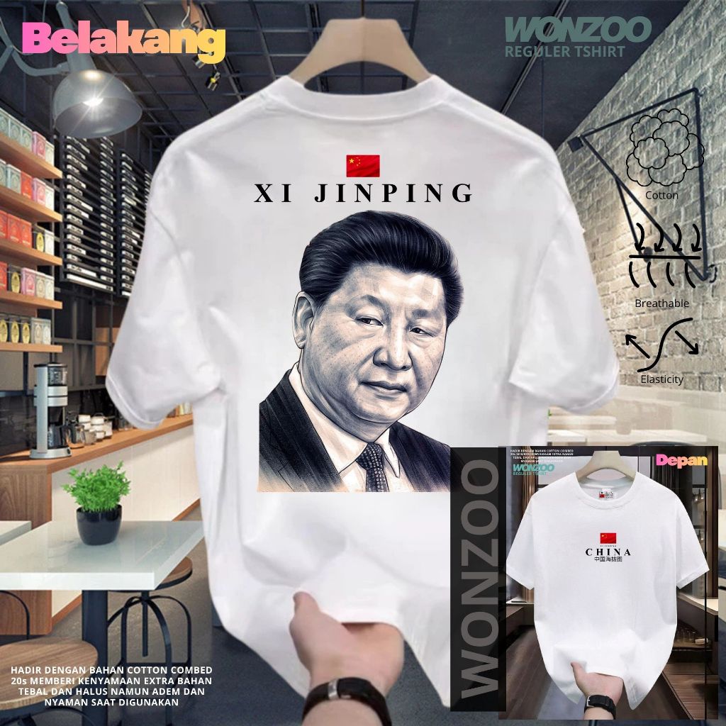 เสื้อผ้าจีน เสื้อยืด XI JINPING - SOUVENIR คุณภาพพรีเมี่ยม