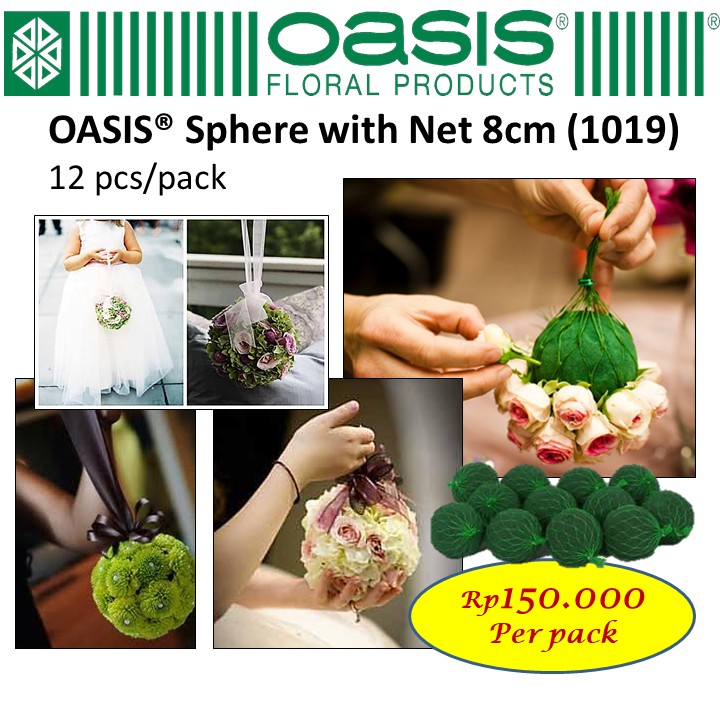 OASIS Sphere พร้อมสุทธิ 8 ซม.รหัส 1019 ปริมาณ 12 ชิ้นดอกไม้เปียกโฟมทรงกลม Oasis รอบ oasis เปียกรอบ