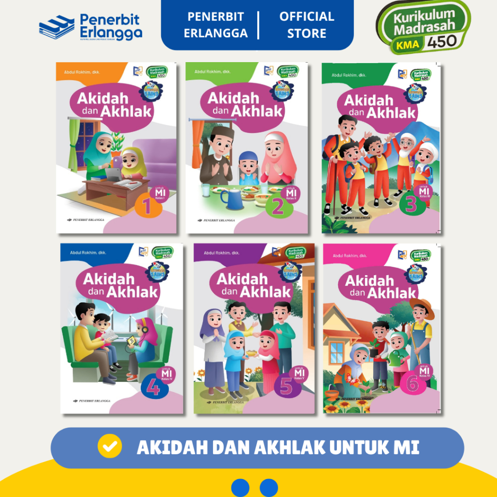 [เพื่อนบ้านอย่างเป็นทางการ] Aqidah และคุณธรรมสําหรับ Mi Grades 1 2 4 5 Madrasah Curriculum KMA 450