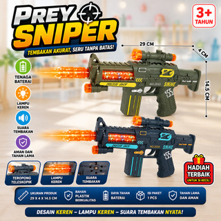 Mainan Anak Simulasi Pistol Pistolan Getar Flash 8 Sound Baterai Suara Lampu Laser Permainan