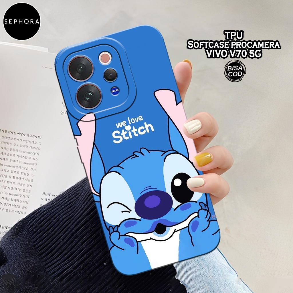 เคส HP ล่าสุด VIVO V70 5G 2026 - เคส Stitch แฟชั่น - เคส VIVO V70 5G 2026 Softcase - เคสกล้อง Pro - 