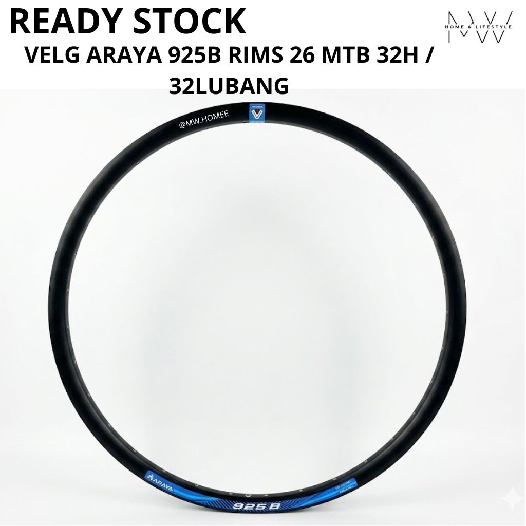Araya 925 B 26 นิ้ว MTB จักรยานขอบ 32 หลุม 925B Double Wall Etrto 559 Alloy / Araya 925B MTB จักรยาน