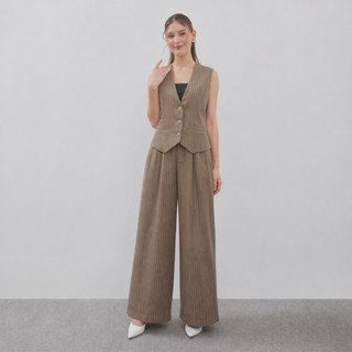 Nayara Helena Vest Stripe Dan Celana Stripe Atasan Bawahan Wanita