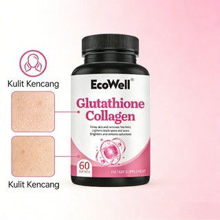 Glutathione + Kolagen menghambat produksi melanin, memudarkan flek, memperbaiki anti penuaan, mengurangi risiko rambut rontok, dan mendorong perbaikan jaringan