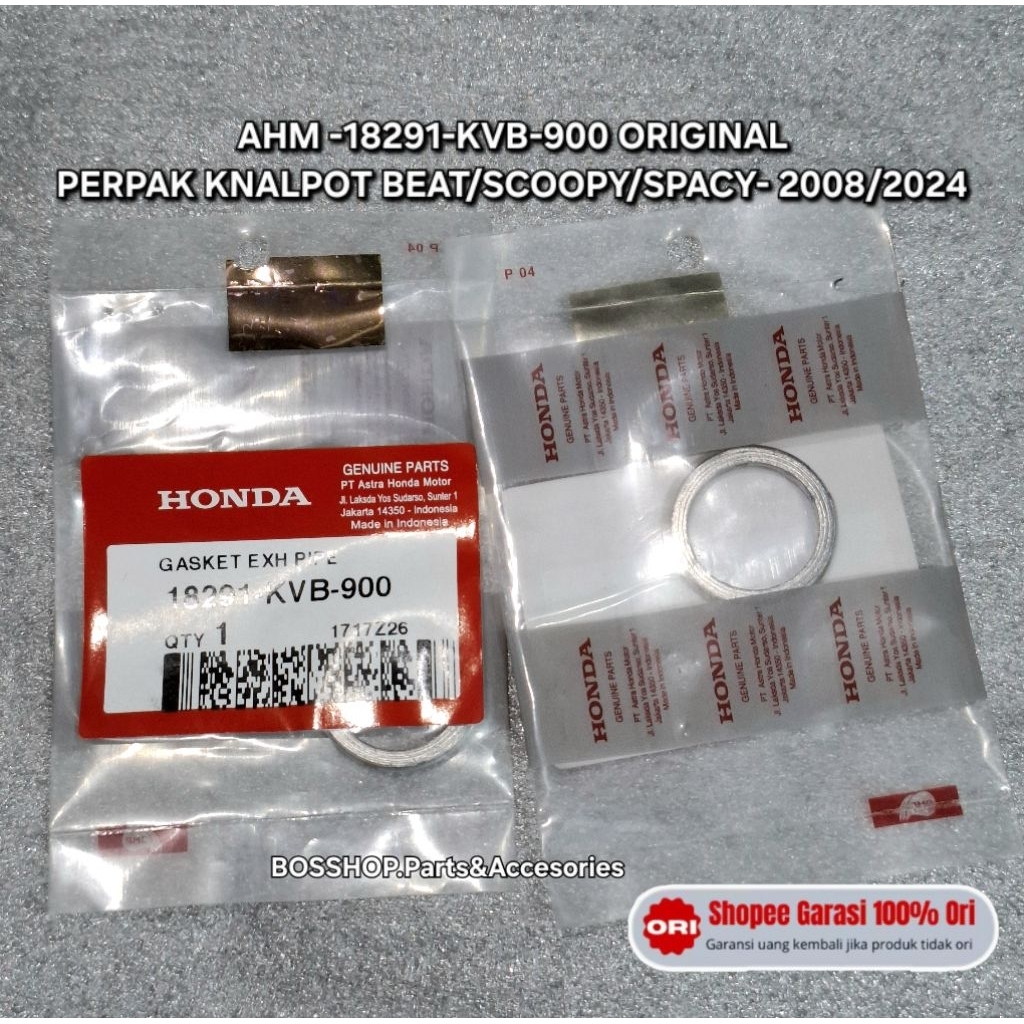 AHM-18291-KVB-900- ORIGINAL HONDA BeAT/Scoopy/Spacy/Genio/Vario110 ปะเก็นท่อไอเสีย