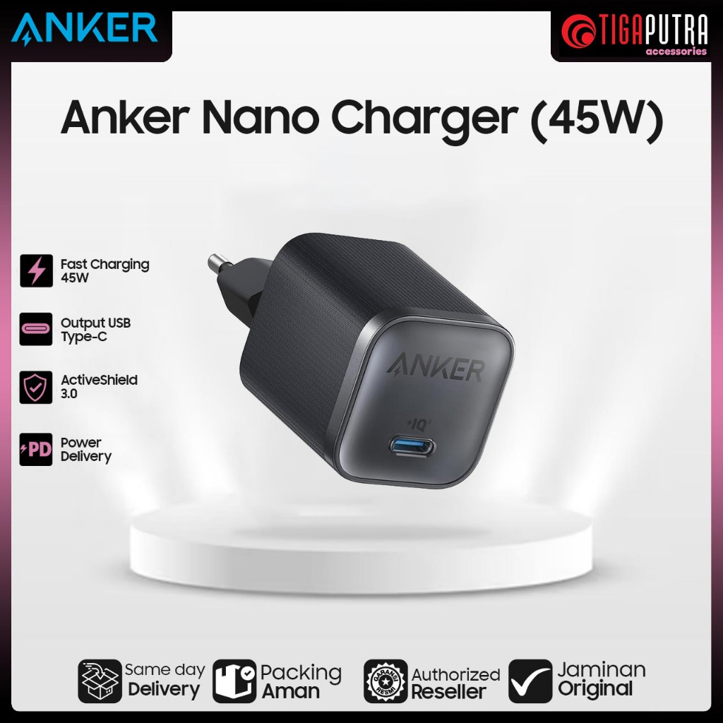 Anker Nano Charger 45W Type C Fast Charging, Compact USB-C Fast Charger Adapter Wall Charger สําหรับ