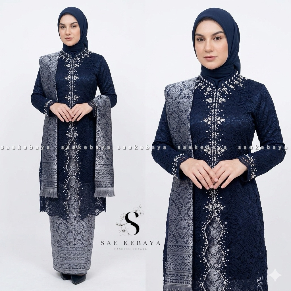 Modern Sequin Tunic Kebaya Set - Modern Ruung Dress Set - Modern Party Kebaya - Modern Graduation Ke