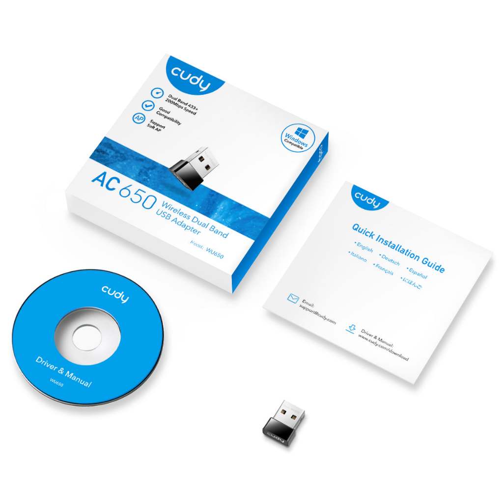 Cudy WU650 AC650 Wi-Fi Nano USB Adapter WU650