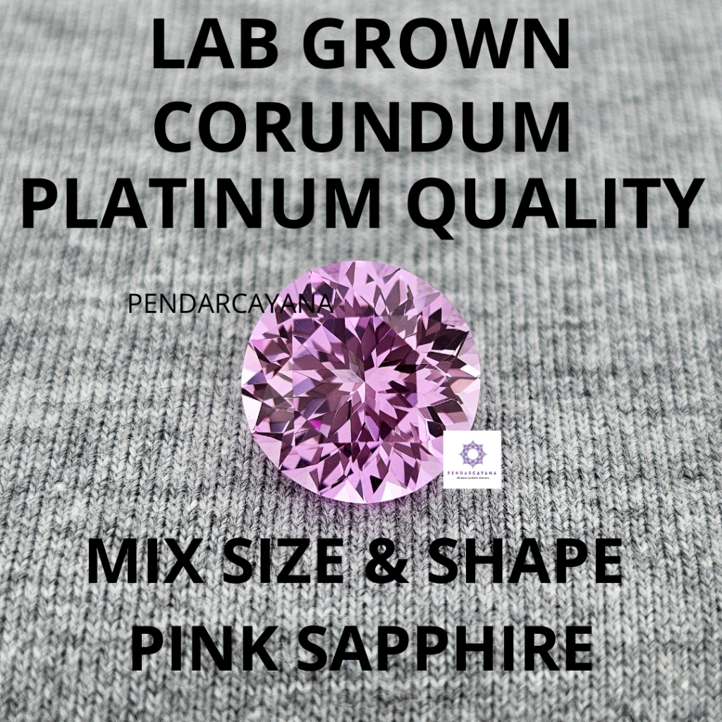 LGC02PLA - LAB GROWN CORUNDUM 02 MIX SIZE & SHAPE PLATINUM QUALITY PINK SAPPHIRE / 1 ชิ้น